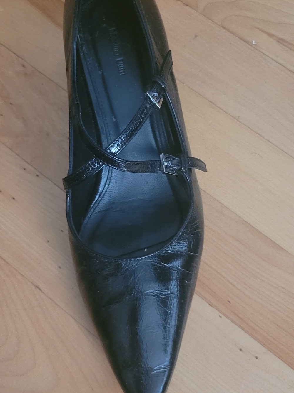 Massimo Dutti Black Pointed Mary Jane Heels - Picture 3 of 5